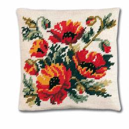 Kit coussin soudan - Fleur de coquelicots - 150