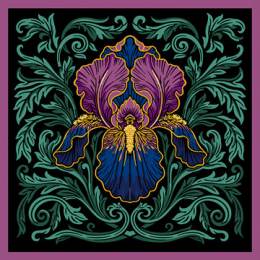 Coussin p&eacute;n&eacute;lope antique -  iris - 150