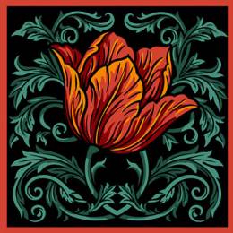 Coussin p&eacute;n&eacute;lope antique - tulipe - 150