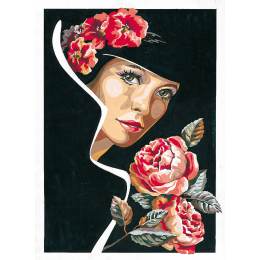 Canevas 45/60 - Femme-L'odeur des roses - 150