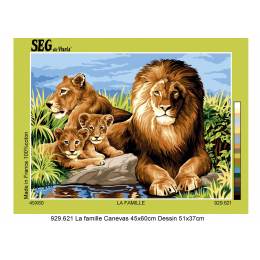 Canevas 45/60 - La famille Lion - 150