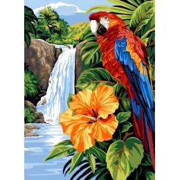 Canevas 45/60 - plume et flore - 150