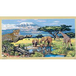 Canevas 65/120 - Les animaux du Kilimanjaro - 150