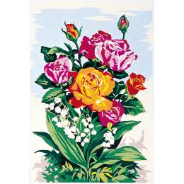 Canevas 30/40 - Bouquet de roses - 150