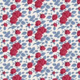 Tissu Tilda Village Life margot burgundy - 153