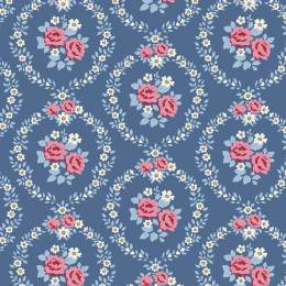 Tissu Tilda Village Life mable blue - 153