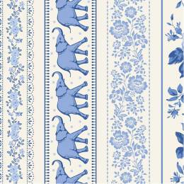 Tissu Tilda borders blue - 153