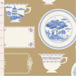 Tissu Tilda labels & ornaments ochre - 153