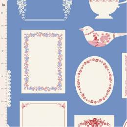 Tissu Tilda labels & ornaments blue - 153