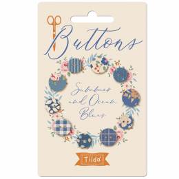 Carte de boutons Tilda Creating Memories Summer & Ocean Blues 10 et 12mm - 153