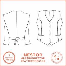 Patron Coralie Bijasson® Nestor gilet 34/48 - 168