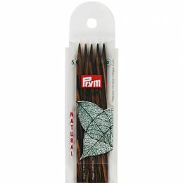 Aiguille tricot 2 pt bois natural 20cm n°5 - 17