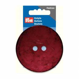 Bouton 2 trous coco rond rouge 70mm - 17