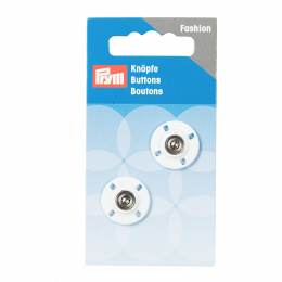 Boutons pression à coudre métal 18 mm blanc - 17