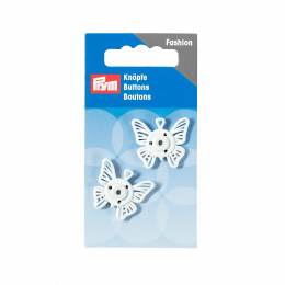 Boutons pression coudre métal papillon 25 mm blanc - 17
