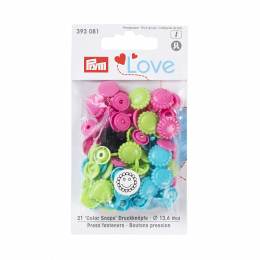 Prym love boutons press. fleur 13,6 mm turquoise/v - 17