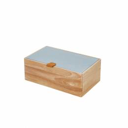 Boîte en bois Couvercle Bleu 25 x 25 x 9 cm - 17
