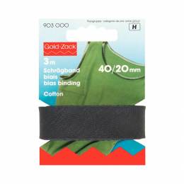 Biais coton 40/20mm noir(3m) - 17