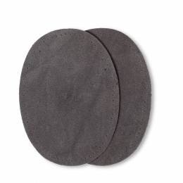 Coudes imitation daim thermocollant gris moyen 9,5/14,5cm - 17