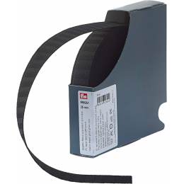 Gros grain &eacute;lastique 25mm noir x10m - 17