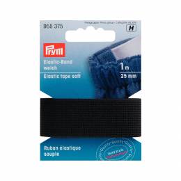 Ruban &eacute;lastique souple 25mm noir1 m - 17