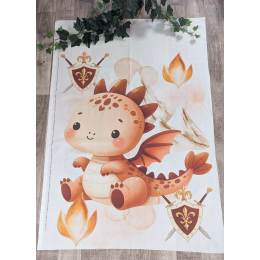 Tissu de L'atelier de Jess & Caro panneau couverture motif XL kilian terracota - 179