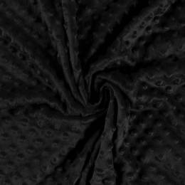 Tissu minky gaufré noir - 196