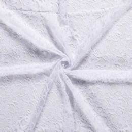 Tissu dentelle blanc optique 140 cm 130g - 196