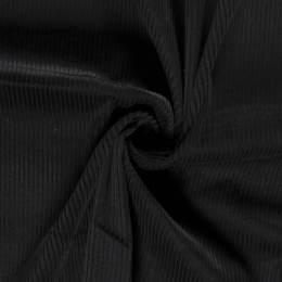 Coupon tissu velours côtelé noir - 196
