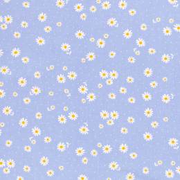 Tissu viscose imprimé fleurs bleu - 196