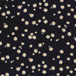 Tissu viscose imprimé fleurs marine - 196