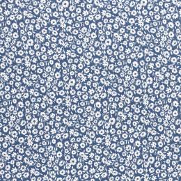Tissu viscose imprimé fleurs bleu - 196