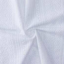 Tissu voile coton broderie anglaise blanc - 196