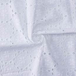 Tissu voile coton broderie anglaise blanc - 196