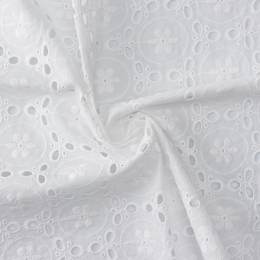 Tissu voile coton broderie anglaise blanc cassé - 196