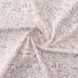 Tissu jersey coton imprimé feuilles - 196