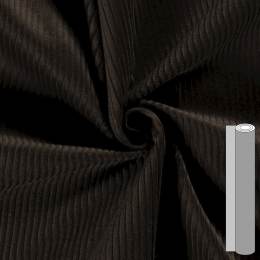 Coupon tissu velours côtelé (100 à 130cm) marron foncé - 196