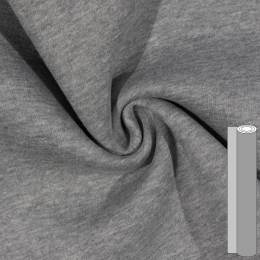 Coupon de tissu sweat brossé envers gratté (entre 100 et 130cm) gris souris - 196