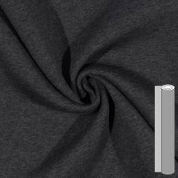 Coupon de tissu sweat brossé envers gratté (entre 100 et 130cm) gris foncé - 196