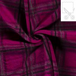 Coupon de tissu tricot bross&eacute; fuschia - 196