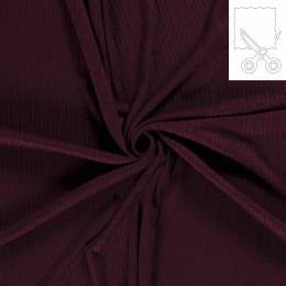 Coupon de tissu jersey maille c&ocirc;tel&eacute;e bordeaux - 196