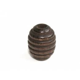 Perle olive ray&eacute;e 20/26mm marron - 21
