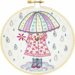 Emilie aime la pluie - kit broderie - 215