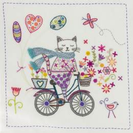 La vie est belle à bicyclette- poche kit broderie - 215