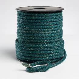 Cordon tricoté lurex 5mm vert émeraude - 218