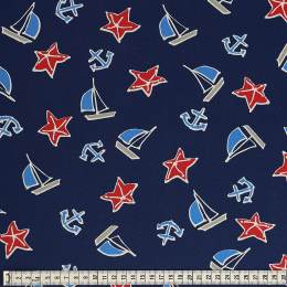 Tissu jersey-beach days starfish red - 22