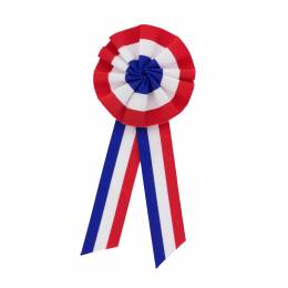 Cocarde tricolore 8cm avec pans - 221