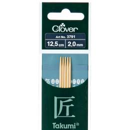 Aiguille tricot 2 pt bambou Takumi 12.5cm 2.00mm - 256