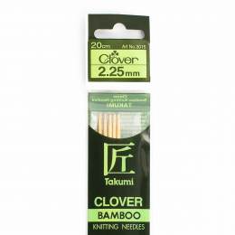 Aiguille tricot 2 ptes bambou Takumi 20cm n°2,25 - 256