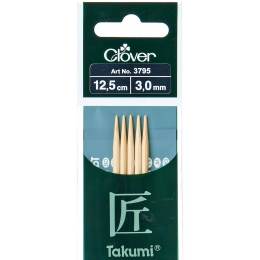 Aiguille tricot 2 ptes bambou Takumi 12.5cm 3.00mm - 256